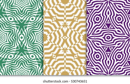 set of green, purple, beige color floral ornament. modern pattern. seamless vector illustration. for interior design, textile