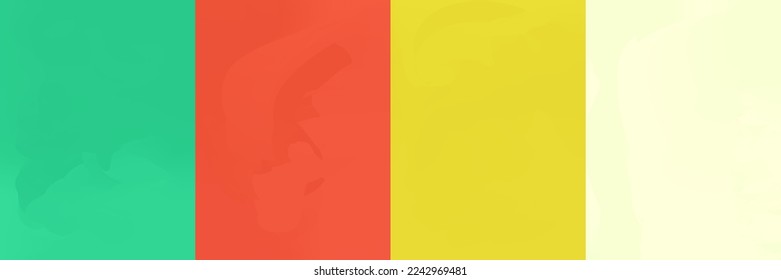 Set of green, red and yellow vector gradients. Collection of nice looking and stylish rectangles.
