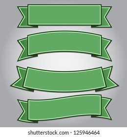 Set of green ribbon banners isolated,vector illustration