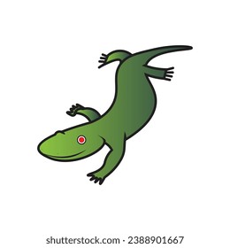 set of green salamander vector isolated on white background. animal, salamander, amphibian, reptile, gecko, lizard, green, black, mascot, logo, icon, sticker, clipart, clip art, vector illustration