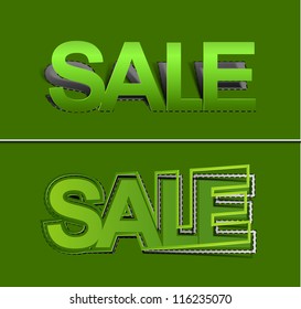 set of green sale tag vector design.