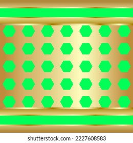Set green screen background with golden geometric.