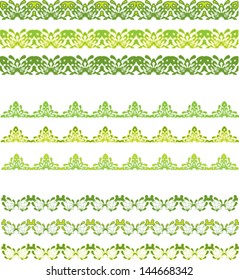 set of green seamless border