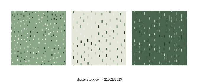 Set of green seamless textures for backgrounds, fabrics and wrapping paper, vector illustration