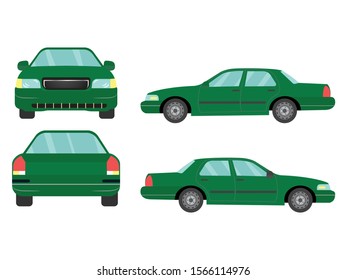 Pickup Truck Different Angles Green Automobile Stock Vector (Royalty ...