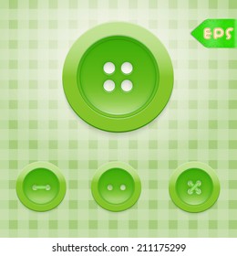 Set of green sewing buttons