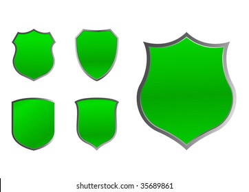 set of green shields