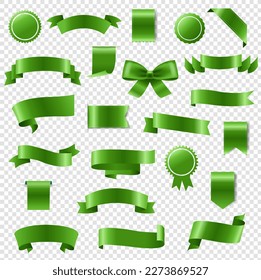Set Green Silk Ribbons Isolated Transparent Background

With Gradient Mesh, Vector Illustration