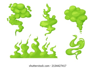 Set Green Smell Steam Toxic Stink Stock Vector (Royalty Free ...