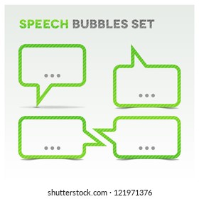 Set Of Green Speech Bubbles