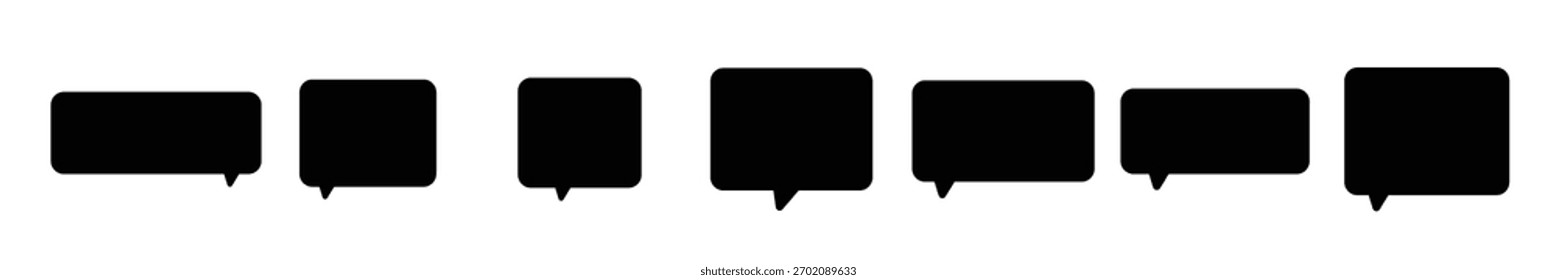 Defina bolhas de fala verdes em fundo branco. chat box ou chat vetor quadrado e rabiscar mensagem ou ícone de comunicação Falando em nuvem para quadrinhos e diálogo de mensagem mínima