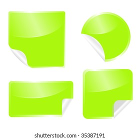 set of green stickers