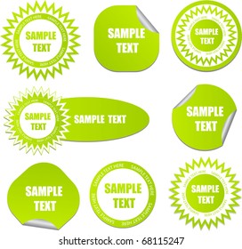 set of green stickers