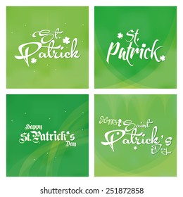 a set of green textured backgrounds with text for patrick's day