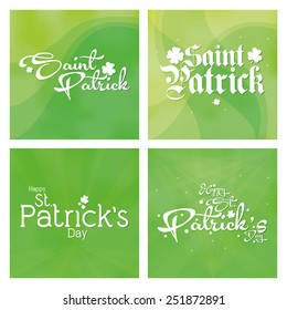 a set of green textured backgrounds with text for patrick's day