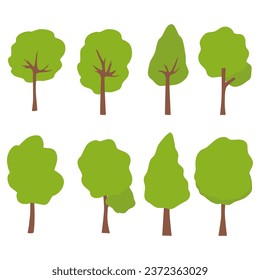 Ilustración De Un Conjunto De Árboles Verdes