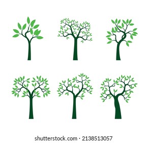 Coloca Árboles verdes. Ilustración del contorno del vector.