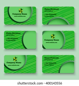 Set of Green Vector Business Card Design