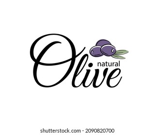 Set of green vector olive branch logo and ornament. Olives oil sign. Greek religious sign. Mythological icon.Healthy products label. Organic cosmetics. Eco food and natural element vector illustration