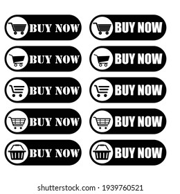 Set of green web Buttons "Buy now". Web elements. Vector Buttons.