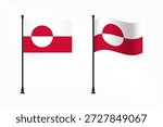 Set of Greenland Flags Isolated for Independence Day Celebration