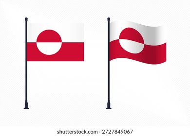 Set of Greenland Flags Isolated for Independence Day Celebration