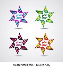 Set of greet card vector template. Symbol or logo template