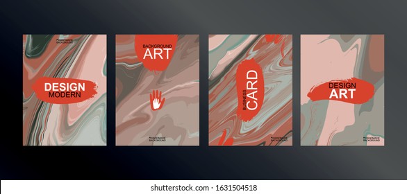 Set of greeting or business. Several different hand-drawn patterns. Trendy patterns for design.