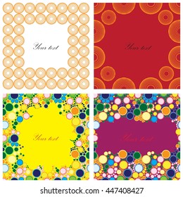 Set of greeting card.  Colorful circles pattern.