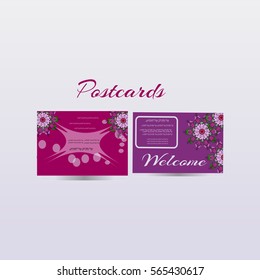 Set of greeting card or invitation layout design