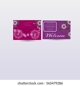 Set of greeting card or invitation layout design