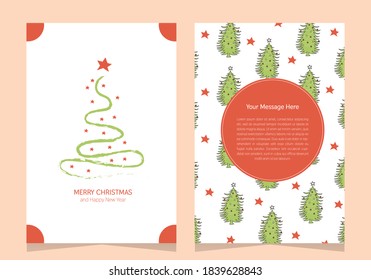 conjunto de plantillas de tarjetas de felicitación en el lado frontal y posterior. Chrismast tarjeta de saludo. perfecto para una tarjeta de regalo. ilustración vectorial.