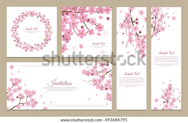 Set Greeting Cards Banners Invitation Card Stock Vector (Royalty Free ...