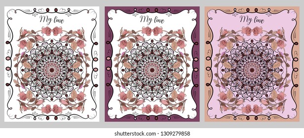 set of greeting cards in different colors