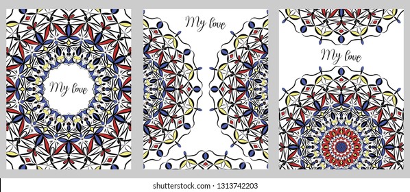 set of greeting cards for different holidays