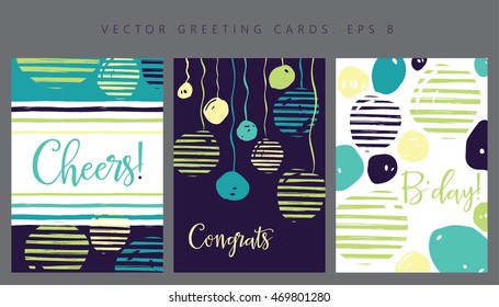 Set of greeting cards / invitation cards design / birthday party