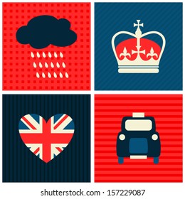 A set of greeting cards with London symbols.