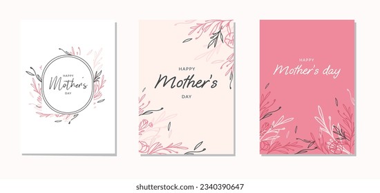 Set of greeting cards for Mother's day 