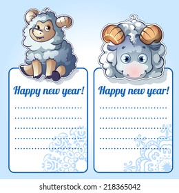 Set of greeting cards for the new year