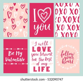 Vector Set Valentines Day Greeting Poster Stock Vector (Royalty Free ...