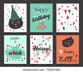 A set of greeting cards. Vector illustration