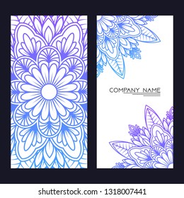 Set of greeting Cards or wedding Invitations. Postcards template , Best Wishes, Happy Birthday. Hand drawn background. Islam, Arabic, Indian, ottoman motifs. Vector template set - Vector