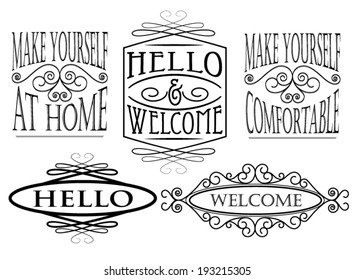 Set of greeting decorations