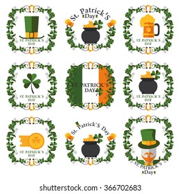 set greeting frame St Patricks day in vector format eps10