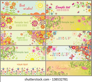 Set of greeting horizontal cards