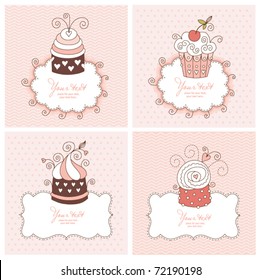 set of greetings cards