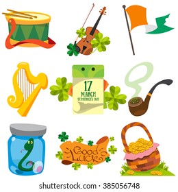 Set with greetings for St. Patrick's Day.