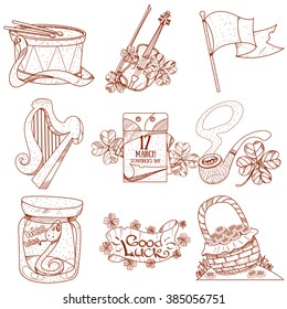 Set with greetings for St. Patrick's Day.