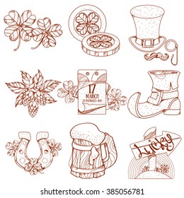 Set with greetings for St. Patrick's Day.