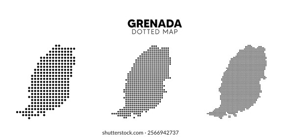 Set of Grenada dotted map vector on white isolated